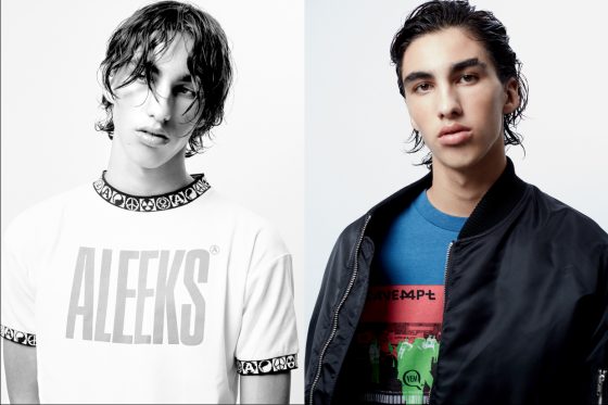 Left:T-shirt ALYX. Right: T-shirt Cav Empt, Bomber Jacket Raf Simons.