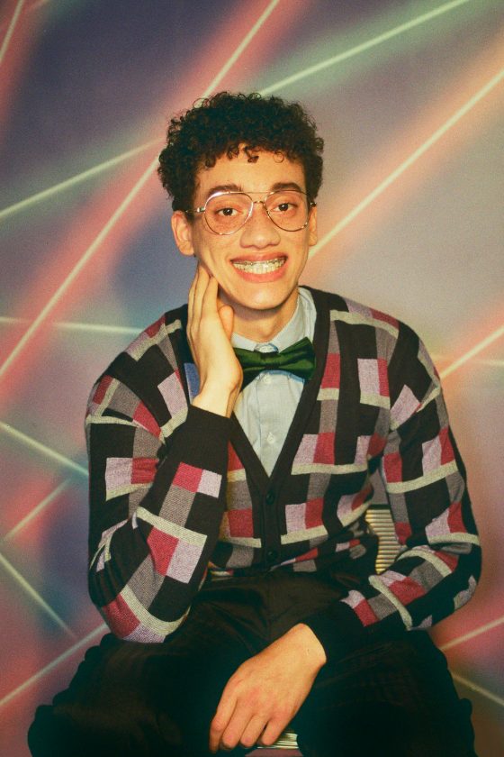Karim Bekai / Boom. Full look by Giorgio Armani, papillon by Paul Smith, glasses by Givenchy