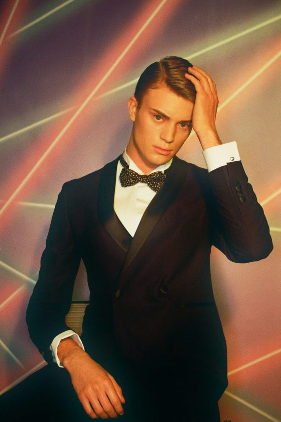 Pierre Baudrier / Independant Models. Smoking by Tagliatore, shirt by Aleesandro Gherardi, papillon by Paul Smith