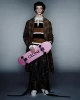 Coat, polo shirt, sneakers & skateboard by CELINE HOMME, t-shirt by ÉTUDES STUDIO, trousers by EGON LAB
