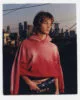 Red hoodie by Shapes & jeans by Carson Wach